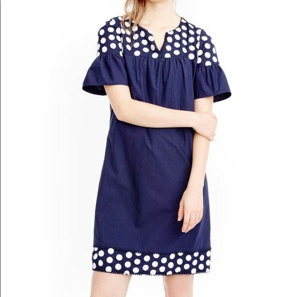 J. Crew Navy Sheath Dress with Bell Sleeves